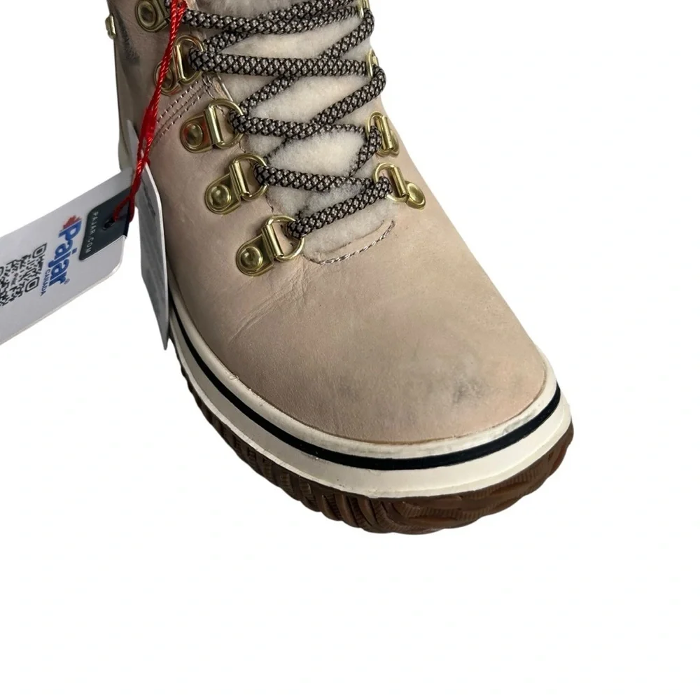 Pajar Galat Ankle Sheepskin Snow Waterproof Leather Boot Sand Women’s Size 6-6.5